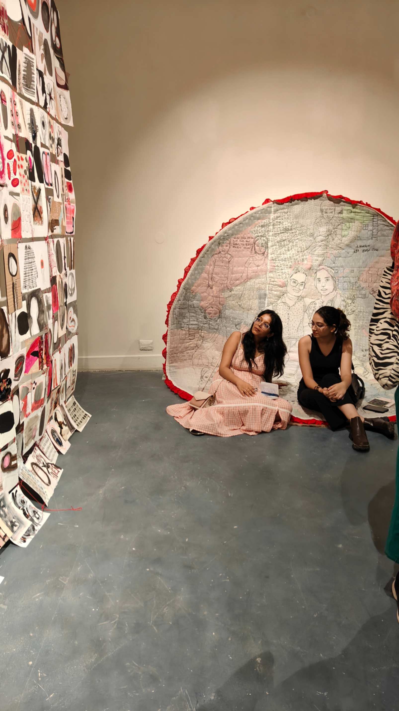 Installation with map and photo wall
