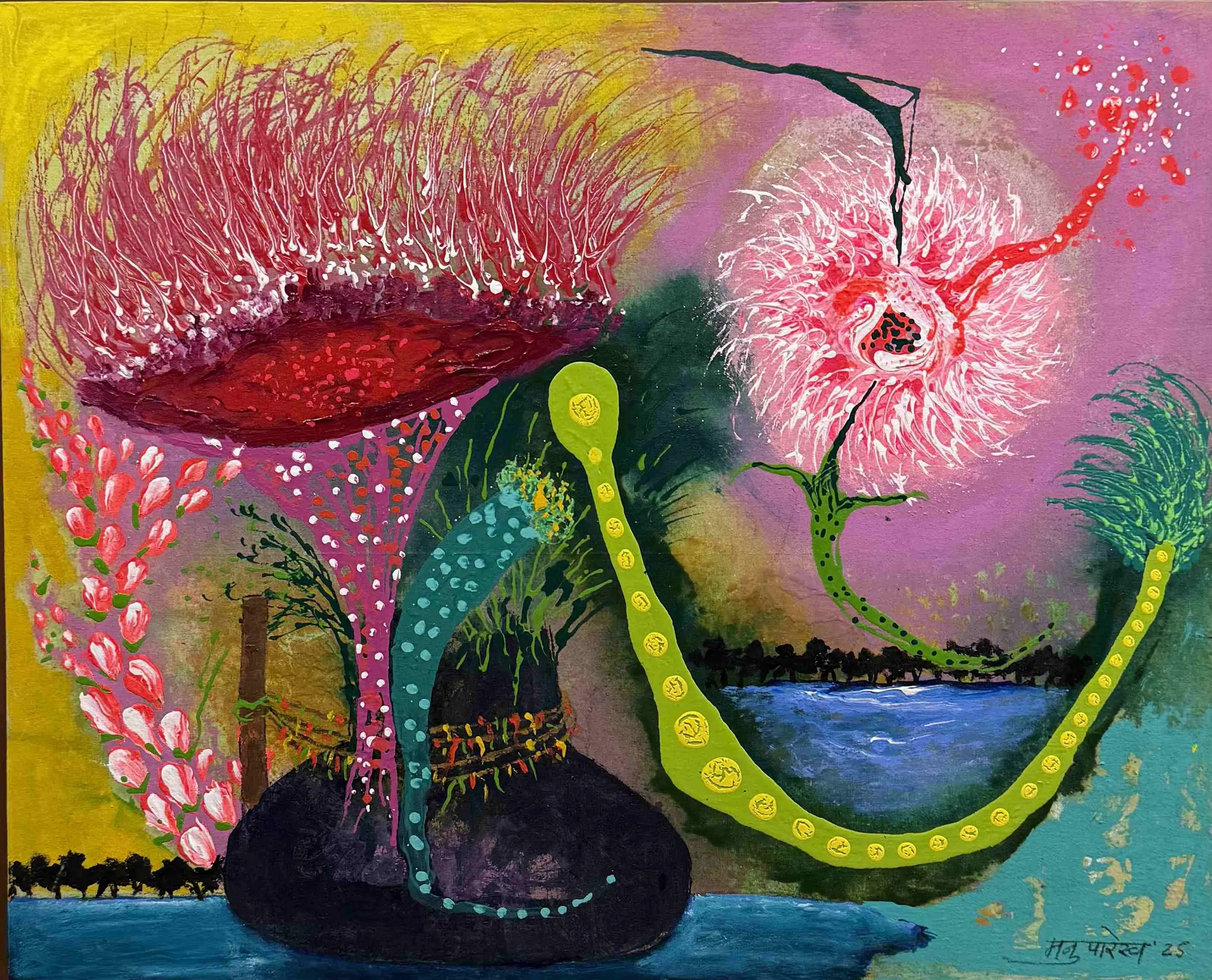 Pink flower in Banaras